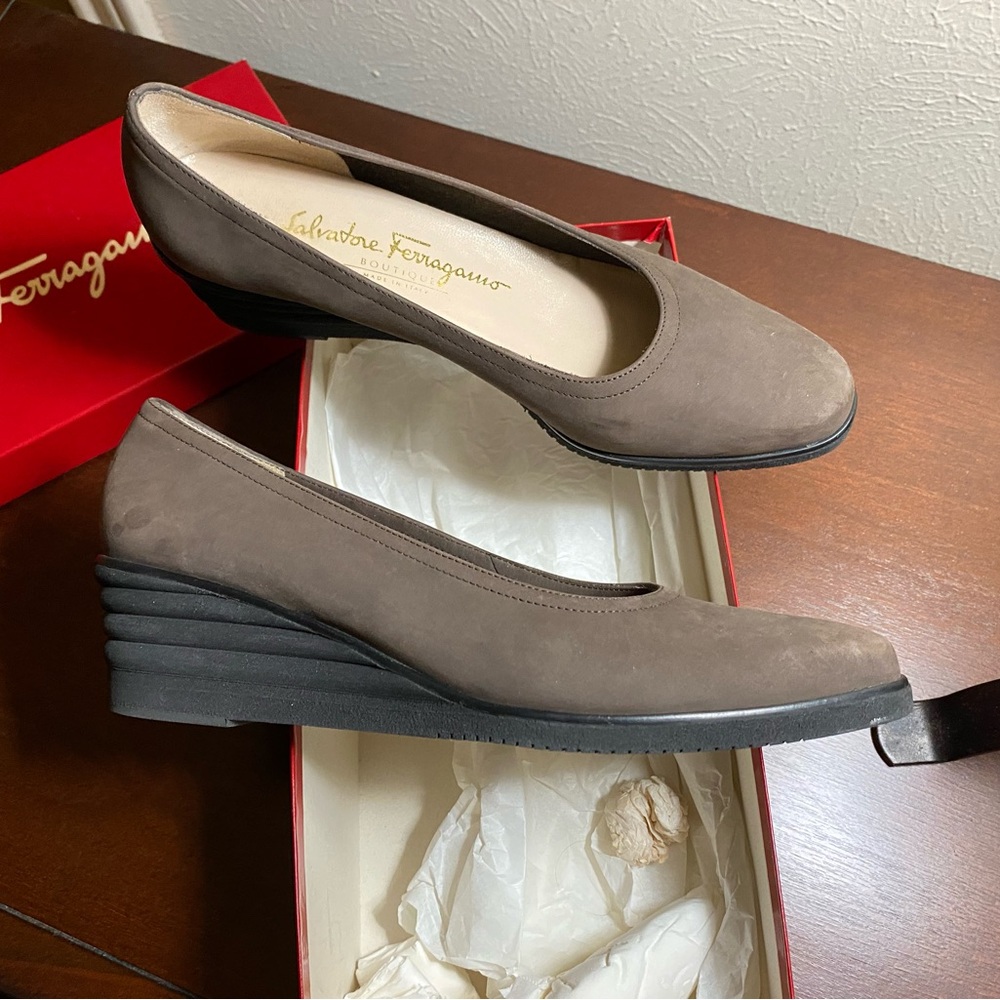 Women’s brown wedge by Salvatore Ferragamo
